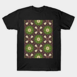 Purple Butterfly Wings, Receding Green Snowflake Pattern - WelshDesignsTP003 T-Shirt